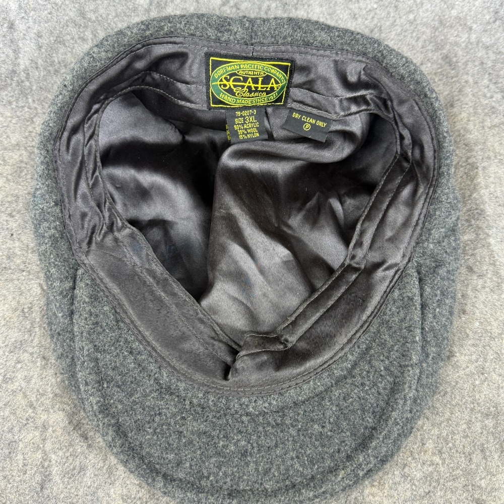 Scala Classico Gray Wool Newsboy Driving Cap Hat Size 3X